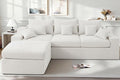 HABUTWAY 104" L Shaped Cloud Sectional Couch, Boneless Modular Sectional Sofa with Deep Seat, Corduroy Couches for Living Room, Modular Couch, No Assembly Required (Beige)
