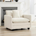 41'' Modern Chenille Oversized Chair, Upholstered Accent Living Room Chair with Extra Thicked Deep Seat, Single Lounge Chair for Bedroom, Small Apartment, Beige