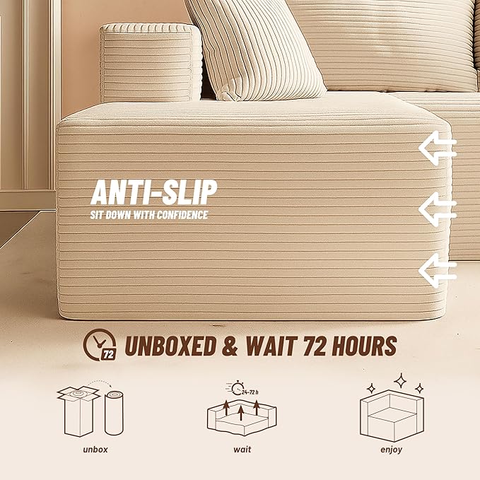 Cozy Single Seat, Set of Comfortable Seating, No Assembly Required, Camel