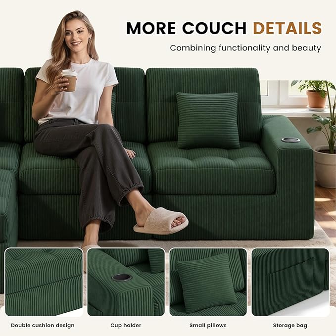 80" Boneless Loveseat Sofa in a Box,No Assembly Required Comfy Deep Seat Cloud Couch,Modern Small Couches for Living Room, Bedroom,Apartment,Green 1 PCS