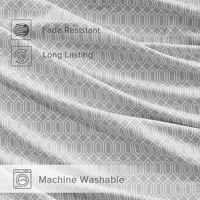 Comfort Spaces 100% Cotton Sheet Set Breathable, Lightweight, Soft with 12" Elastic Pocket Fits up to 14" Mattress, All Season Cozy Bedding, Matching Pillow Case, Twin XL Diamond Taupe 3 Piece