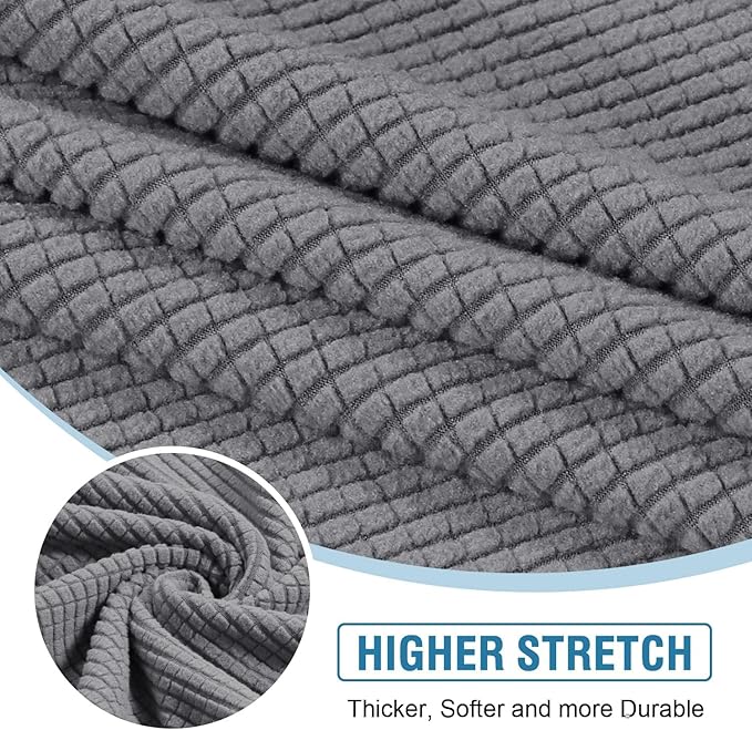 H.VERSAILTEX Backrest Cushion Covers Sectional Couch Back Cushion Covers for Sectional Sofa Set for Both Left/Right Couch (Back Only: 1 Chaise + 3 Sofa, Dove)