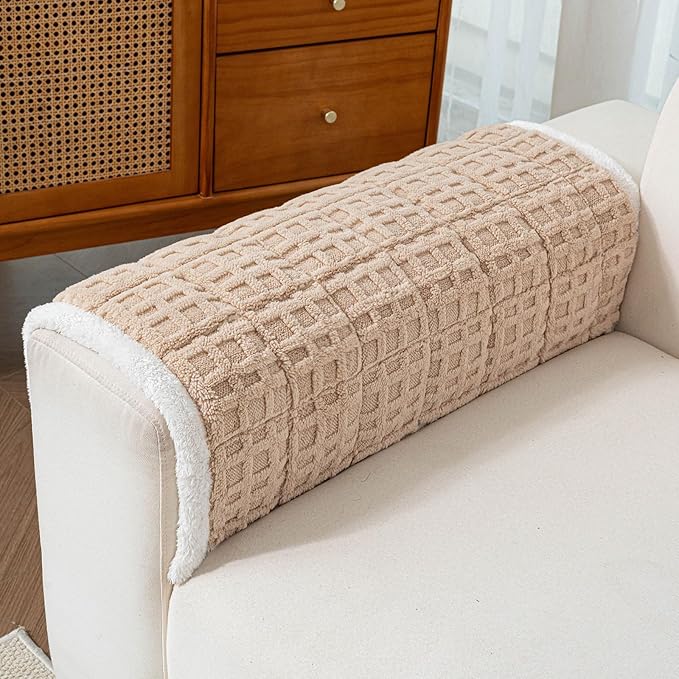 Dog Couch Cover, Couch Cover for Dogs Washable, Funny Fuzzy Plush Sofa Covers, Non Slip Dog Covers for Couches and Sofas, Sofa Pad Furniture Protector for L Shaped(Brown, 27.6"x 27.6")