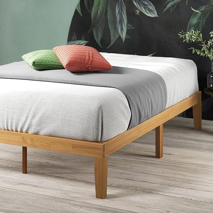 ZINUS Moiz Wood Platform Bed Frame / Wood Slat Support / No Box Spring Needed / Easy Assembly, Natural, Queen