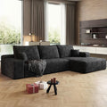 108" Sectional Couches for Living Room Cloud Couch Sofa with L-Shape Upholstered Boneless Couchs Modern Modular Sectional Couch with Chaise (Black, 108" Right Facing Chaise+2Seaters)
