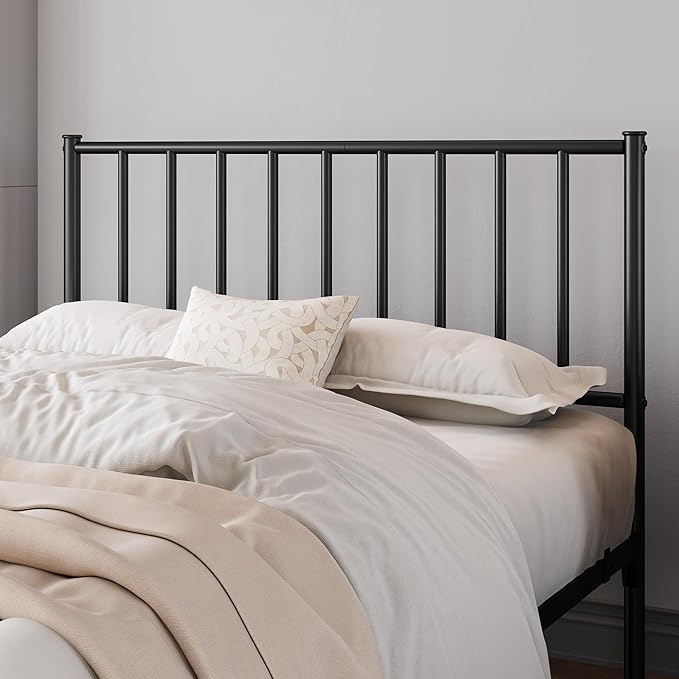 Yaheetech 14 Inch Full Size Bed Frame Metal Platform Bed with Spindle Headboard Footboard/Mattress Foundation/No Box Spring Needed/Underbed Storage Space/Steel Slat Support/Easy Set up, Black