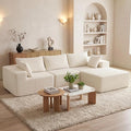 DUMOS 108” Modular Sectional Sofa, Cloud Sectional Couch with Deep Seat, Modern Modular L-Shape Sofa Couch with Chaise,Upholstered Boneless Couches for Living Room Bedroom (Beige,Right Facing Chaise)