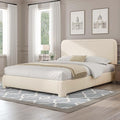 BarnFurin Full Size Bed Frame with Headboard, Cloud Boucle Upholstered Platform Bed Frame, Soft Rounded Corners, No Box Spring Required, Non-Slip and Noise-Free, Easy Assembly, Cream