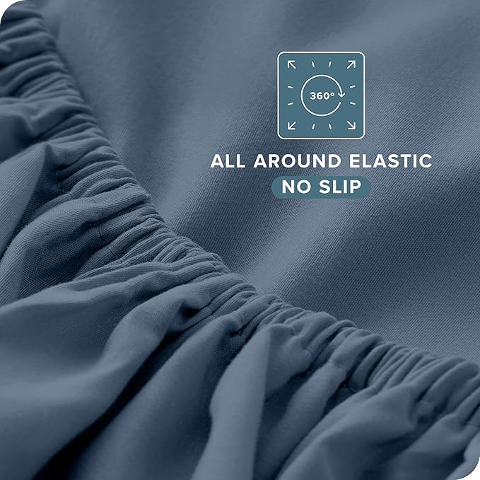 Bare Home Full XL Sheet Set - 1800 Ultra-Soft Microfiber Full Extra Long Bed Sheets - Double Brushed - Deep Pockets - Easy Fit - 4 Piece Set - Bedding Sheets & Pillowcases (Full XL, Bering Sea)