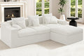 101" Modular Couch Sectionals with Ottoman, Big Comfy Cloud Couches, L Shaped 4 Seat Modular Sectional Sofa, Sectional Double Cushion Couches with Deep Seat for Living Room,No Assembly Required(Beige)
