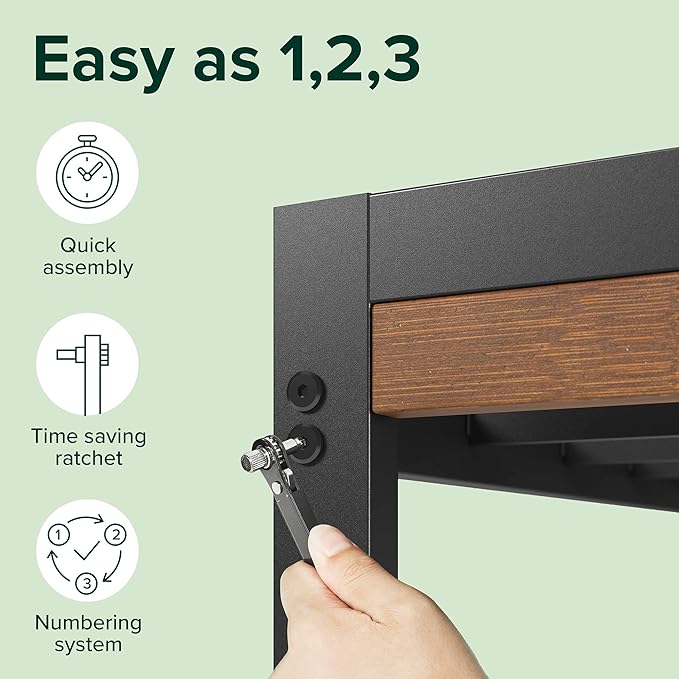 Zinus Kai Bamboo and Metal Platform Bed Frame with Headboard, No Box Spring Needed, Easy Assembly, Queen, Brown