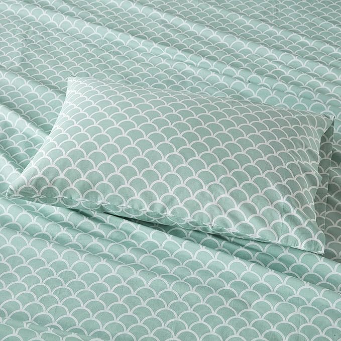 Comfort Spaces 100% Cotton Sheet Set Breathable, Lightweight, Soft with 14" Elastic Pocket Fits up to 16" Mattress, All Season Cozy Bedding, Matching Pillow Case, Cal King Scales 4 Piece