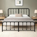 Zinus Leonardo Metal Platform Bed Frame, Victorian Spindle Style Headboard and Footboard, Heavy Duty Bed Base, Ample Underbed Space, King