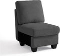 CHIC HOUSE Middle Module for Modular Couch, Corduroy Customizable Chaise, Storage Ottoman for Sectional Sofa, Armrest, Single/Double Seater