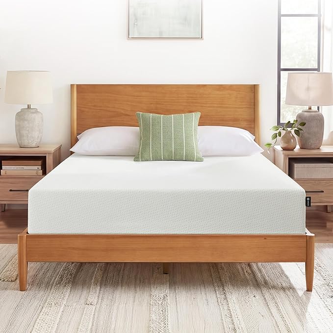 Zinus 12 Inch Queen Green Tea Memory Foam Mattress [New Version], Fiberglass Free, Medium Firm Feel, Zoned Pressure Relief, Certified Safe Foams & Fabric, Mattress in A Box