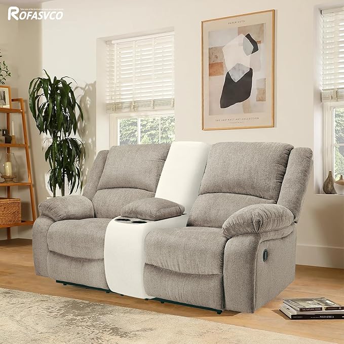 Waterproof Reclining Sectional Couch Covers Washable L Shaped Couch Cover for Sectionals Recliner Sofa Covers Stretch Corner Recliner Slipcovers for Dogs (Console Cover, Cream)