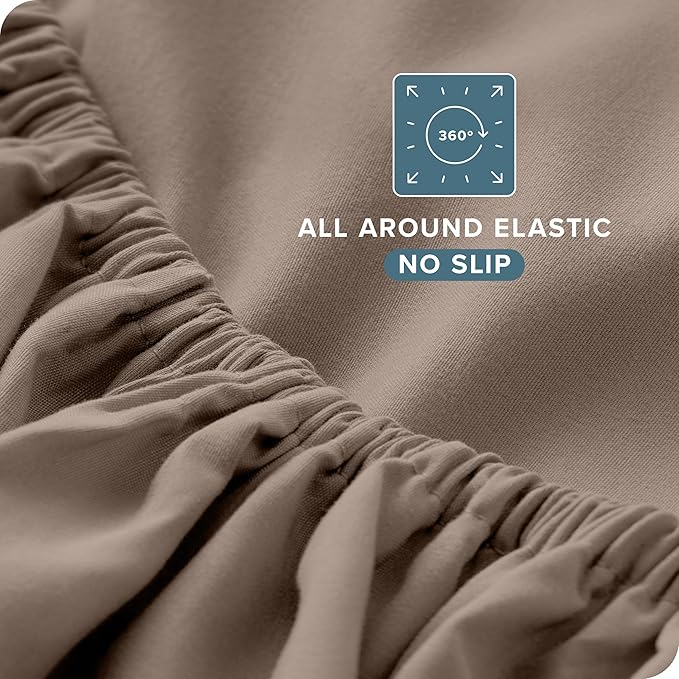 Bare Home Twin Sheet Set - 1800 Ultra-Soft Microfiber Twin Bed Sheets - Double Brushed - Deep Pockets - Easy Fit - 3 Piece Set - Bedding Sheets & Pillowcases (Twin, Taupe)