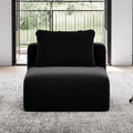 Avenco 35.4” Armless Modular Sofa Seat, Individually Wrapped Coil Support & Corduroy Fabric, Zero Assembly for Custom Sectional, Black