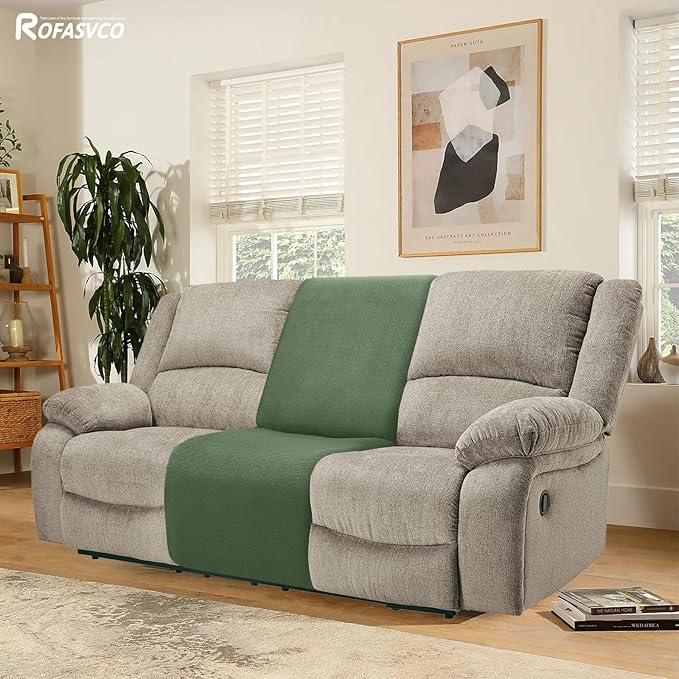 Waterproof Reclining Sectional Couch Covers Washable L Shaped Couch Cover for Sectionals Recliner Sofa Covers Stretch Corner Recliner Slipcovers for Dogs (Additional Seat Cover, Green)