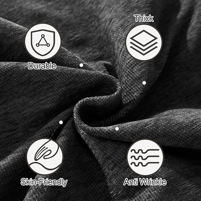 OstepDecor Sectional Couch Covers 2 Pieces, L Shaped Sofa Cover, Chenille Couch Cover for Dogs Washable, Couch Cover Blanket, Sofa Slipcover for 2-3 Cushion Couch (71"x102"+71"x118", Black)
