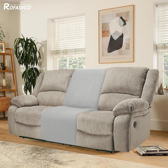 Waterproof Reclining Sectional Couch Covers Washable L Shaped Couch Cover for Sectionals Recliner Sofa Covers Stretch Corner Recliner Slipcovers(Additional Seat Cover, Silver Gray)