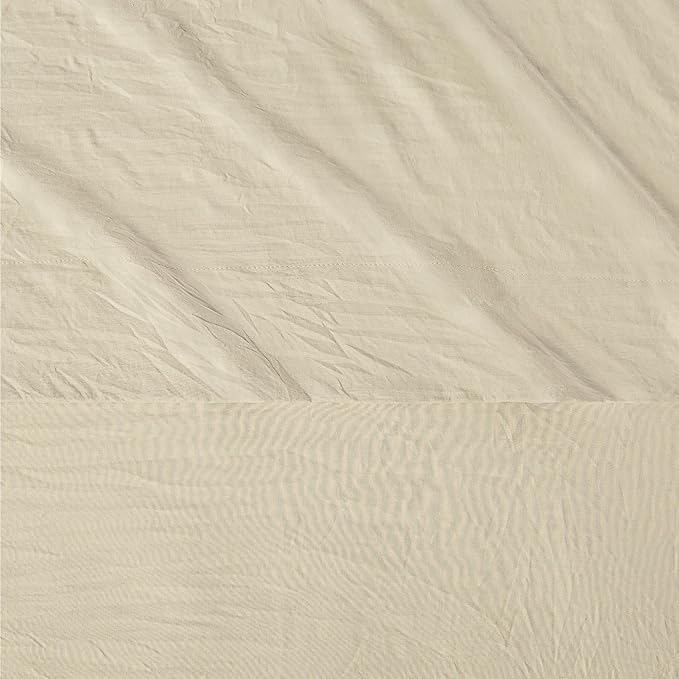 Amazon Basics Queen Bed Sheet, 4-Piece Bedding Set, Double Brushed Microfiber, Ultra Soft, Easy Care, Beige