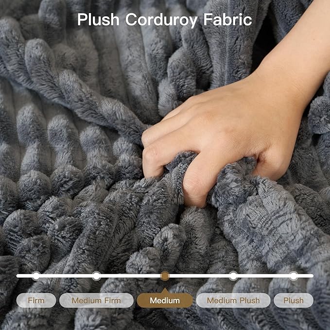 Belffin Boneless Modular Cloud Sectional Sleeper Sofa Bed Plush Corduroy Boneless Sectional Couches for Living Room with Ottoman No Assembly Required. Grey Couch
