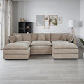 Setawix Deep 3 Seater Couch with Ottomans,112.2" U-Shaped Cloud Couches for Living Room,Chenille Cloud Sofa Couch with Deep Seat,Modular Sectional U Shape 3 Seat Sofa for Bedroom (Coffee, 3+2)