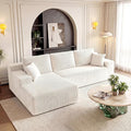 Cloud Sectional Boneless Couches for Living Room, Modular L Shaped Couch with Deep Seat Oversized Left Facing Chaise, Memory Foam Compressed Spineless 3 Seater Sofa for Apartment, Beige | No Assembly Required, Deep Seat, Cat-Claw Resistant, Flexible Mo...