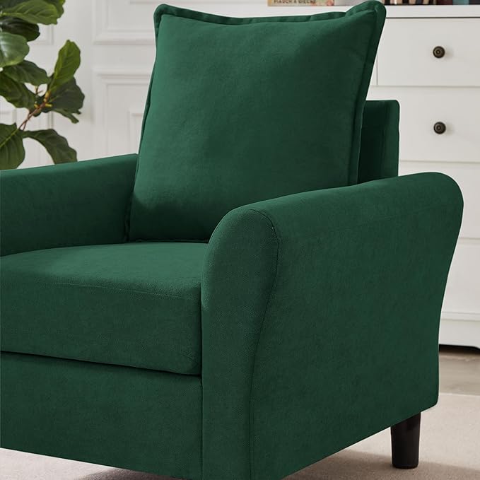 Accent Chair for Living Room, 35" Reading Chairs for Bedroom Arm Chair Modern Single Sofa Comfy Chair for Apartment, Waiting Room and Office (Green, Chair)