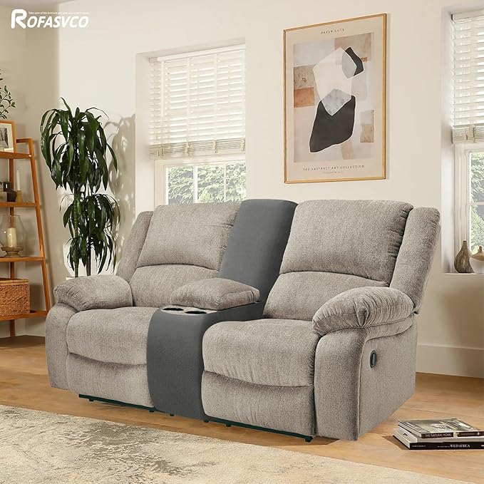 Waterproof Reclining Sectional Couch Covers Washable L Shaped Couch Cover for Sectionals Recliner Sofa Covers Stretch Corner Recliner Slipcovers for Dogs (Console Cover, Dark Gray)