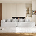 147" Oversized Sectional Sofa for Living Room, Large Modern Chenille Curved Cloud Couch, Luxury Plush 6-Seater Extra Deep Seat Boucle Boneless Couch, No Assembly Required, Beige White