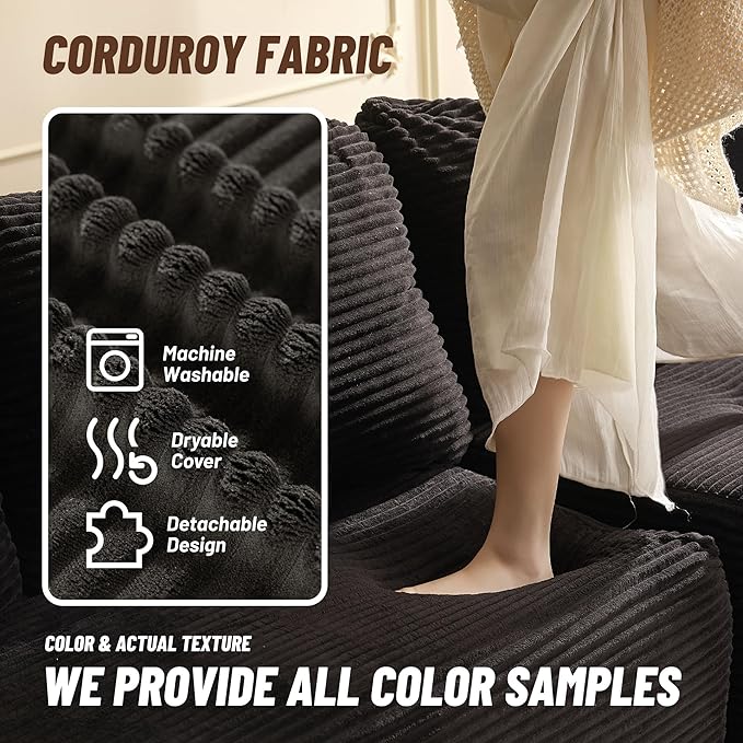 Cozy Square Ottoman, Set of Comfortable Seating, No Assembly Required, Black