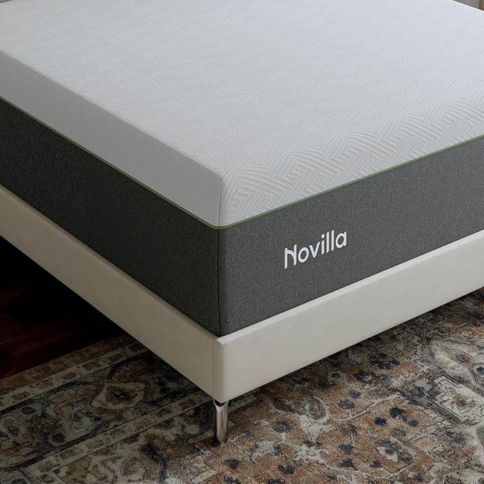 Novilla Bliss Green Tea Full Memory Foam Mattress, 10 Inch Mattress Full Size in a Box for Refreshing Sleep with Cool-Touch Nylon Cover, Zone Support & Pain Relief with CertiPUR-US Certified Foams