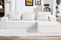 HABUTWAY 105" L-Shape Modular Sectional Sofa Couch for Living Room,No Assembly Required,Modular Comfy Sofa with Deep Seat for Living Room Bedroom,Luxury Distressed Velvet(Right,Beige)