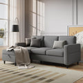 78" Sectional Sofa Couches for Living Room, Convertible L Shaped Couch with Storage Ottoman, Deep Seat Pet-Friendly Linen Fabric Sofa Set for Small Space, Apartment, Dorm
