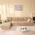 138" Boneless Couch with Deep Seat, Set of Modular Sectional Sofa, Cloud Sectional Couch for Living Room, No Assembly Required, Corduroy, 4 Seater L-Shape Left, Camel