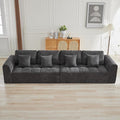 140''Modular Sectional Couches for Living Room, Cloud Boneless Compressed Sectional Sofa, Oversized 4 Seater Upholstered Memory Foam Sofa, No Assembly, Chenille Grey
