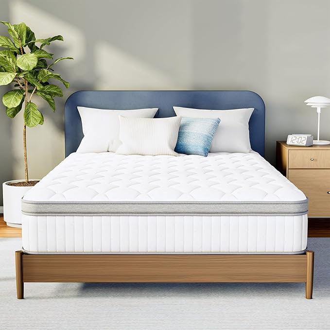 Neo Sleep Queen Size Mattress, 12 Inch Hybrid Comfort & Supportive Mattress in a Box, Cooling Gel Memory Foam and Pocket Springs with Pressure Relief, CertiPUR-US Certified, Medium Firm