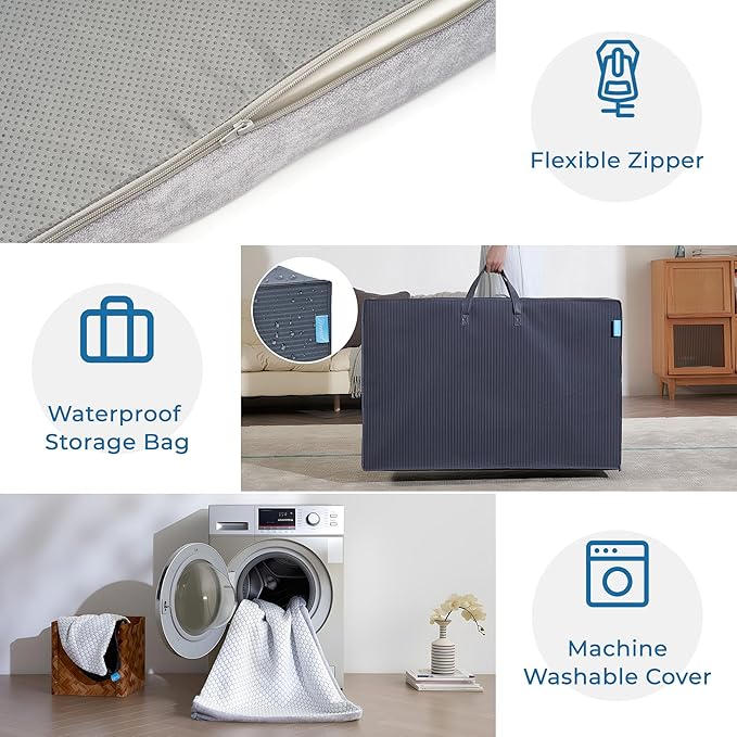 Odorless Foldable Mattress Twin XL 80" x 38" x 4", 4 Inch Folding Foam Mattress with Storage Bag, Fiberglass Free Trifold Memory Foam Mattress for RV, Guest Bed