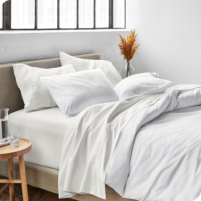 Bare Home Full XL Sheet Set - 1800 Ultra-Soft Microfiber Full Extra Long Bed Sheets - Double Brushed - Deep Pockets - Easy Fit - 4 Piece Set - Bedding Sheets & Pillowcases (Full XL, Cream)