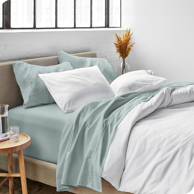 Bare Home King Sheet Set - 1800 Ultra-Soft Microfiber King Bed Sheets - Double Brushed - Deep Pockets - Easy Fit - 4 Piece Set - Bedding Sheets & Pillowcases (King, Sea Spray)