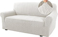 H.VERSAILTEX Sofa Covers 1 Piece Stretch Couch Cover for Dogs Washable Anti-Slip Couch Slipcover Soft Love Seat Couch Covers Upgrade Thick Jacquard Fabric with Spiral Pattern(58"-70", Pale Oak)