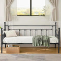 VECELO Daybed Frame, Twin Size Metal Platform Bed with Headboard,Heavy Duty Steel Slats Support for Living Room Bedroom Guest Room, Easy Assembly