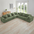 170''Modular Sectional Couches for Living Room, Cloud Boneless Compressed Sectional Sofa, Oversized L Shaped 7 Seater Upholstered Memory Foam Sofa, No Assembly, Chenille Green