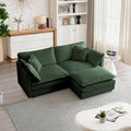 mikibama Modular Sectional Sofa, 76.4 Inch L Shaped Couch Set for Living Room, Loveseat Comfy Cloud Couches with Movable Ottoman, DIY Combination, Chenille, Evergreen