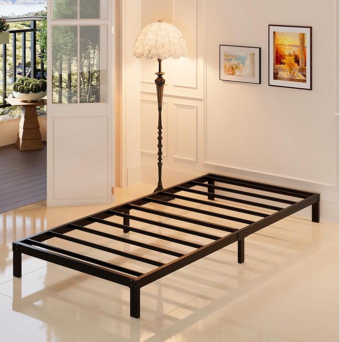Maenizi XL Twin Bed Frame No Box Spring Needed, 8 Inch Heavy Duty Metal Twin XL Platform Bed Frame Support Up to 2500 lbs, Easy Assembly, Noise Free, Black
