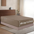 Elegant Comfort 1500 Premium Hotel Quality 18-24 Inches Deep - Extra Deep Pocket Single Fitted Sheet for High Mattress, Luxury and Softest, Smart Pocket - Wrinkle Free, Twin/Twin XL, Taupe