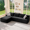 Hobestluk Modular Sectional Sofa Couches L-Shape Couch 3 Seat Modular Sofa Memory Foam Sectional Couches for Living Room, Cloud Couch with Oversized Chaise (96“, Left Facing)