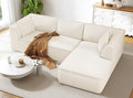 Vesgantti 106" Cloud Sectional Couch with Chaise, Deep Seat Modular Sectional Sofa Chenille Memory Foam Sofa Boneless Couches for Living Room Bedroom, No Assembly Required (Beige, Right-Facing Chaise)
